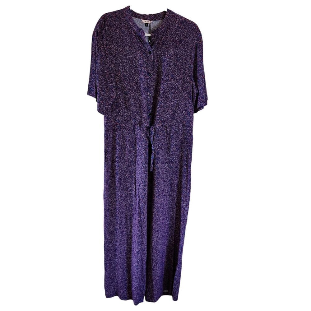 The Kit Issa Jumpsuit 4 Royal Blue Spot Drawstring Belt Boxy Cinch NWT